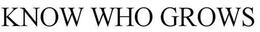 KNOW WHO GROWS trademark