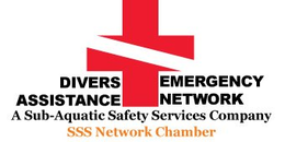 DIVERS EMERGENCY ASSISTANCE NETWORK A SUB-AQUATIC SAFETY SERVICES COMPANY SSS NETWORK CHAMBER trademark
