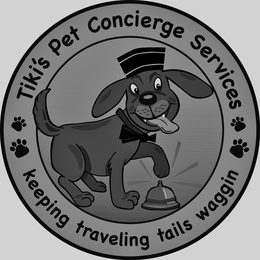 TIKI'S PET CONCIERGE SERVICES KEEPING TRAVELING TAILS WAGGIN trademark