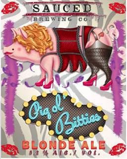 SAUCED BREWING CO. PIG OL' BITTIES BLONDE ALE 6.2% ALC. 1. VOL trademark