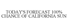 TODAY'S FORECAST 100% CHANCE OF CALIFORNIA SUN trademark