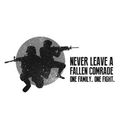 NEVER LEAVE A FALLEN COMRADE ONE FAMILY. ONE FIGHT. trademark