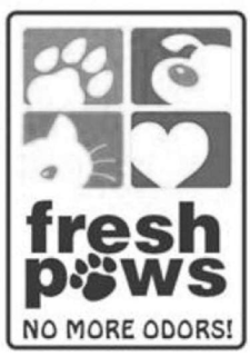 FRESH PAWS NO MORE ODORS! trademark