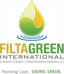 FILTAGREEN INTERNATIONAL A DIVISION OF DENTON E. THIEDE WORLDWIDE DISTRIBUTION LLC RUNNING LEAN. SAVING GREEN. trademark