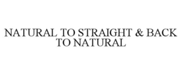 NATURAL TO STRAIGHT & BACK TO NATURAL trademark