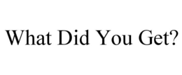 WHAT DID YOU GET? trademark
