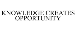 KNOWLEDGE CREATES OPPORTUNITY trademark