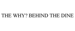 THE WHY? BEHIND THE DINE trademark