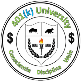 401(K) UNIVERSITY CONSCIENTIA DISCIPLINA WELE trademark