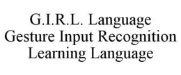 G.I.R.L. LANGUAGE GESTURE INPUT RECOGNITION LEARNING LANGUAGE trademark