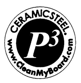 P3 CERAMICSTEEL. WWW.CLEANMYBOARD.COM trademark