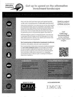 FUNDAMENTALS OF ALTERNATIVE INVESTMENTS trademark