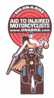 800-ON-A-BIKE AID TO INJURED MOTORCYCLISTS WWW.ONABIKE.COM trademark