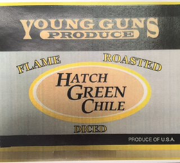 YOUNG GUNS PRODUCE HATCH GREEN CHILE FLAME ROASTED DICED trademark