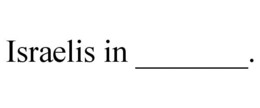ISRAELIS IN _______. trademark