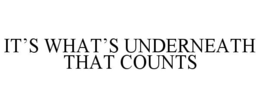 IT'S WHAT'S UNDERNEATH THAT COUNTS trademark