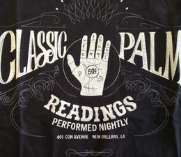 CLASSIC PALM READINGS 50¢ PERFORMED NIGHTLY 401 CON AVENUE NEW ORLEANS, LA trademark
