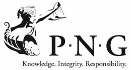 P . N . G KNOWLEDGE. INTEGRITY. RESPONSIBILITY. trademark