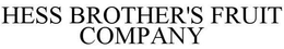HESS BROTHER'S FRUIT COMPANY trademark