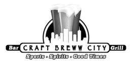 CRAFT BREWW CITY BAR GRILL SPORTS · SPIRITS · GOOD TIMES trademark