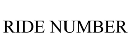 RIDE NUMBER trademark