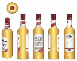 PADDY ESTD 1779 SOFT & MELLOW IRISH WHISKEY THE PADDY FLAHERTY BRAND TRIPLE DISTILLED PADDY IRISH WHISKEY BLENDED TO PERFECTION WITH TRIPLE DISTILLED POT STILL, MALT AND GRAIN WHISKEYS AND MATURED FOR MANY YEARS IN OAK CASKS, PADDY IS A SOFT AND MELLOW WHISKEY WITH A SWEET, MALTY FINISH MATURED IN OAK IN IRELAND DISTILLED & BOTTLED BY CORK DISTILLERIES CO. LTD. IT'S PADDY'S ROUND! BLEND POT STILL, GRAIN & MALT RECIPE PF07810000 APPROVED BY JAMES MURPHY PRODUCT OF IRELAND trademark