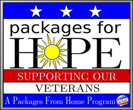 PACKAGES FOR HOPE SUPPORTING OUR VETERANS A PACKAGES FROM HOME PROGRAM PACKAGES FROM HOME SUPPORTING OUR TROOPS trademark