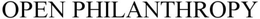 OPEN PHILANTHROPY trademark