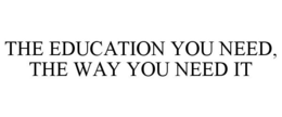 THE EDUCATION YOU NEED, THE WAY YOU NEED IT trademark