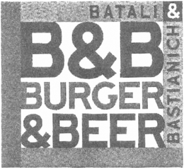 B&B BURGER & BEER BATALI & BASTIANICH trademark