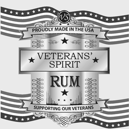 VETERANS' SPIRIT RUM SUPPORTING OUR VETERANS VS PROUDLY MADE IN THE USA trademark