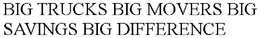 BIG TRUCKS BIG MOVERS BIG SAVINGS BIG DIFFERENCE trademark