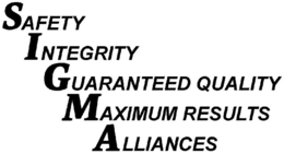 SAFETY INTEGRITY GUARANTEED QUALITY MAXIMUM RESULTS ALLIANCES trademark