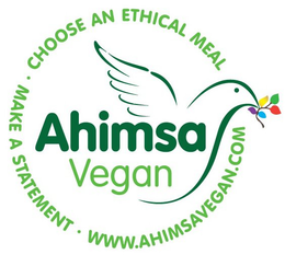 AHIMSA VEGAN CHOOSE AN ETHICAL MEAL MAKE A STATEMENT WWW.AHIMSAVEGAN.COM trademark