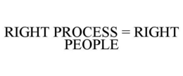 RIGHT PROCESS = RIGHT PEOPLE trademark