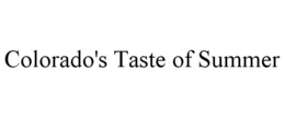 COLORADO'S TASTE OF SUMMER trademark