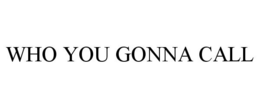 WHO YOU GONNA CALL trademark
