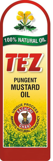 100% NATURAL OIL TEZ PUNGENT MUSTARD OIL UNIQUE PROCESS IMPARTS NATURAL PUNGENCY KACHCHI GHANI trademark