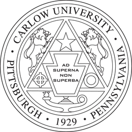 CARLOW UNIVERSITY PITTSBURGH · 1929 · PENNSYLVANIA AD SUPERNA NON SUPERBA trademark