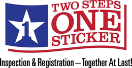 1 TWO STEPS ONE STICKER INSPECTION & REGISTRATION - TOGETHER AT LAST! trademark
