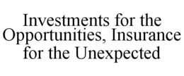 INVESTMENTS FOR THE OPPORTUNITIES, INSURANCE FOR THE UNEXPECTED trademark