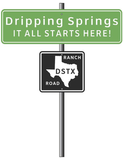 DRIPPING SPRINGS IT ALL STARTS HERE! DSTX RANCH ROAD trademark
