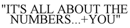 "IT'S ALL ABOUT THE NUMBERS...+YOU" trademark