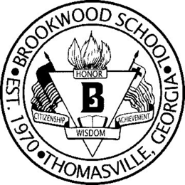 BROOKWOOD SCHOOL EST. 1970 THOMASVILLE, GEORGIA B HONOR CITIZENSHIP WISDOM ACHIEVEMENT trademark