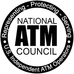 NATIONAL ATM COUNCIL REPRESENTING PROTECTING SERVING U.S. INDEPENDENT ATM OPERATORS trademark