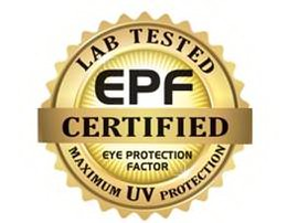EPF CERTIFIED LAB TESTED EYE PROTECTION FACTOR MAXIMUM UV PROTECTION trademark