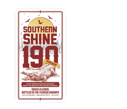 SOUTHERN SHINE 190 BOTTLED IN THE FLORIDA SWAMPS trademark