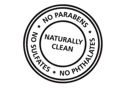 NATURALLY CLEAN NO PARABENS NO SULFATES NO PHTHALATES trademark