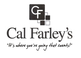 CF CAL FARLEY'S "IT'S WHERE YOU'RE GOING THAT COUNTS!" trademark