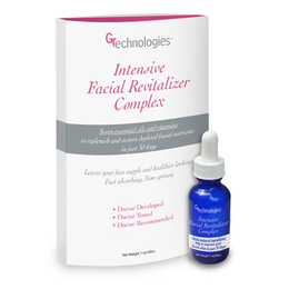 G TECHNOLOGIES INTENSIVE FACIAL REVITALIZER COMPLEX SEVEN ESSENTIAL OILS AND VITAMINS TO REPLENISH AND RESTORE DEPLETED FACIAL NUTRIENTS IN JUST 30 DAYS LEAVES YOUR FACE SUPPLE AND HEALTHIER LOOKING FAST ABSORBING, NON-GREASY DOCOR DEVELOPED DOCTOR TESTED DOCTOR RECOMMENDED trademark